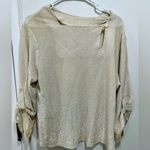 Vintage Toni Woods Glam Iridescent Silver Top Size 38 fits M-L